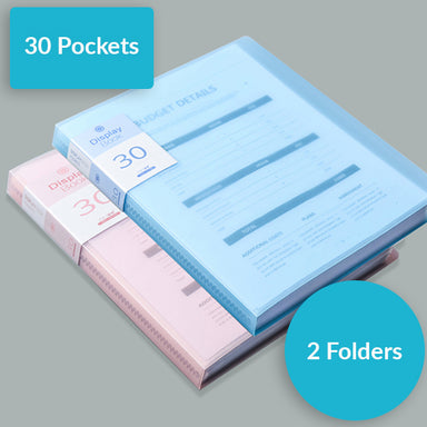 A4 Presentation Display Book Folder Set 30/60/80/100 Pockets, 30 Pockets Set