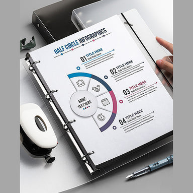 A4 Transluent 4 Rings Binder with 4 Index Divider, Hold 240 Sheets