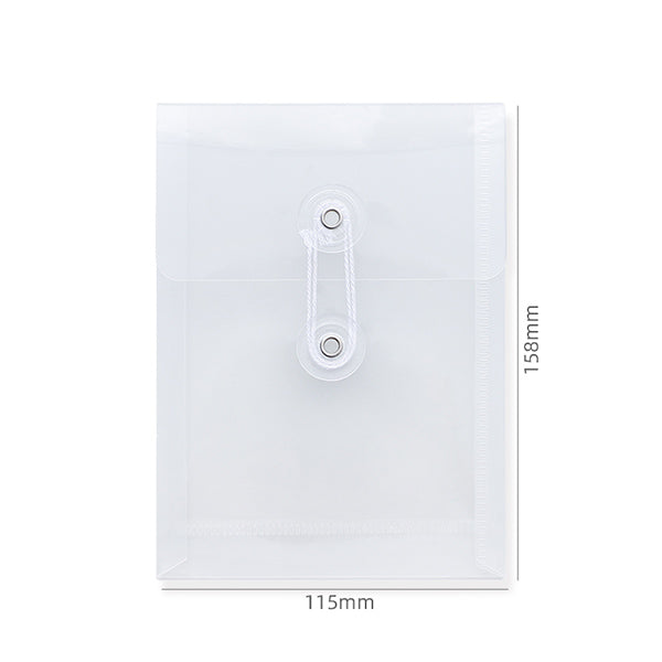 A6 Clear Plastic Envelope with String Closure, Portrait