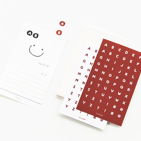 Alphabets and Numbers Sticker Note