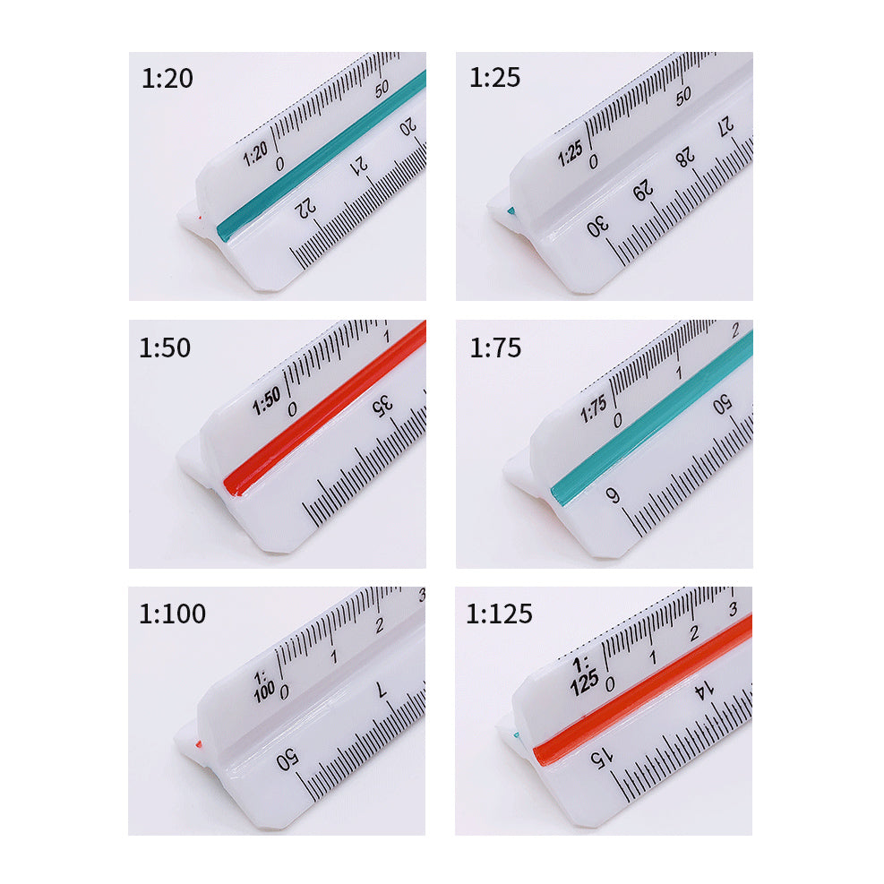 Architectural Triangular Scale Ruler 6/12 Inches