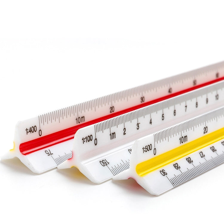 Engineering Drawing Ruler 30cm Triangular Scale Ruler - Multi-Scale ...