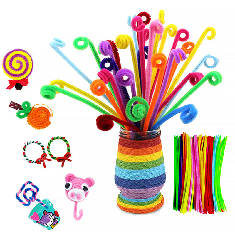 Pipe Cleaners Craft Supplies 100 Pcs 10 Colors Chenille Stems Pipe Cleaners  Craft Pipe Cleaners Bulk Pipe Cleaner for Arts,Craft Projects or