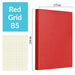 B5 256 Pages Soft Cover Journal Notebook (Cornell/Grid/Line/Blank), Red / Grid