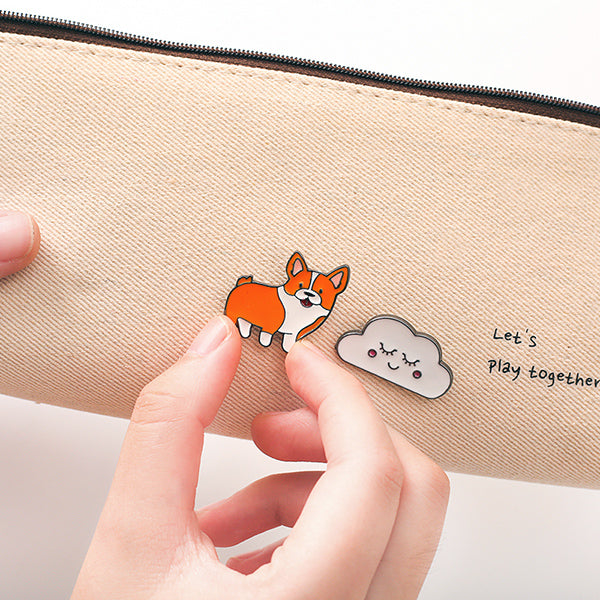 Canvas Pencil Pouch with Brooch — A Lot Mall