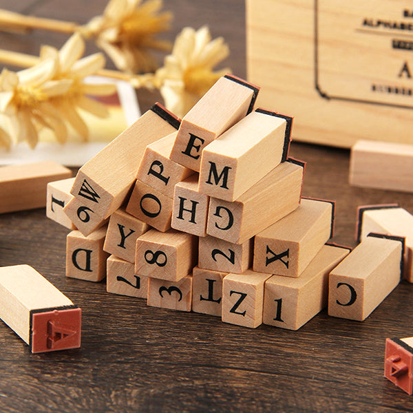Capital Alphabet Wooden Stamp Set