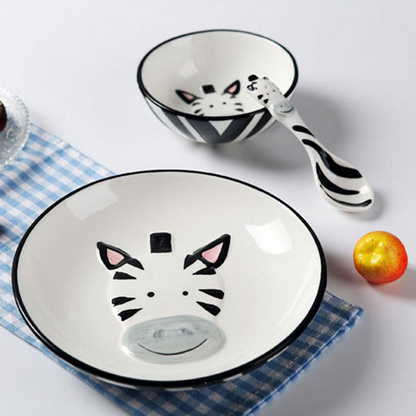 Cartoon Ceramic Tableware Set, Zebra