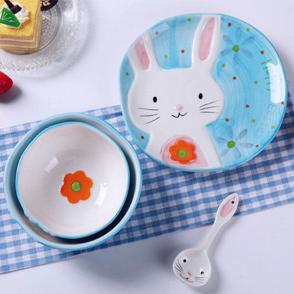 Cartoon Ceramic Tableware Set, Rabbit