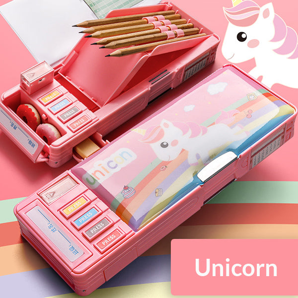 Stylish Unicorn Pencil Case With 2 Unicorn Gel Pens