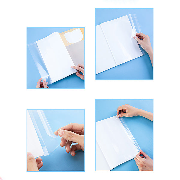 Clear Plastic Adjustable Protective Book Cover 10 Pcs Set