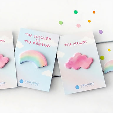 Cloudy and Rainbow Pastel Sticky Note 2 Pads Pack