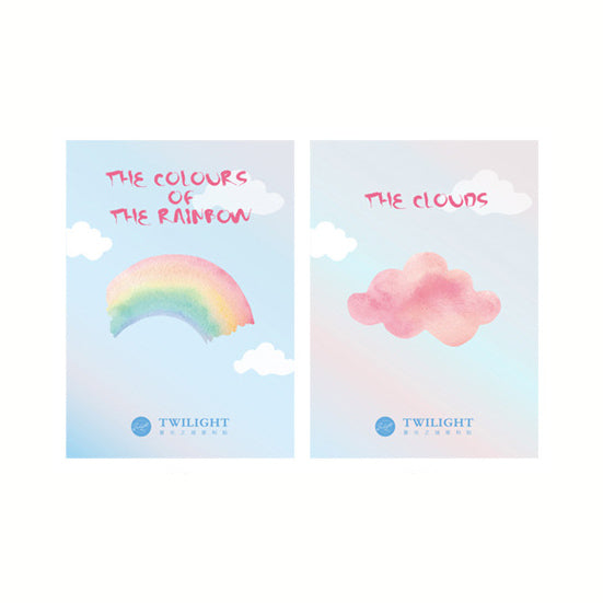 Cloudy and Rainbow Pastel Sticky Note 2 Pads Pack, 2 Pads Set