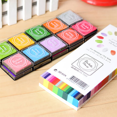 Colorful Multipurpose Stamp Ink Pad 20 Colors Set, Ink Pad