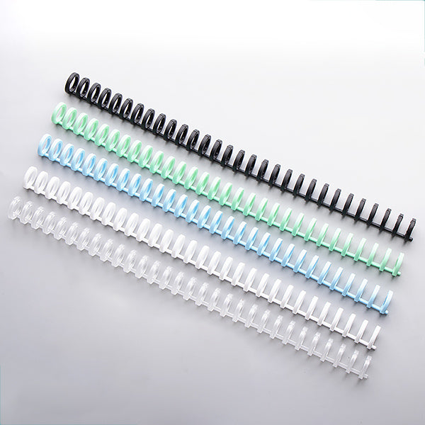 Colorful Plastic Resizable Binding Combs 5 Spines Set