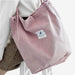 Corduroy Tote Shoulder Bag