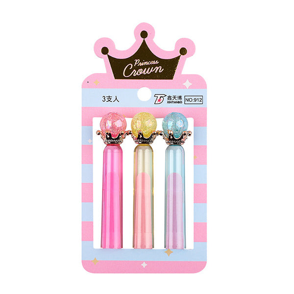 Crystal Princess Scepter Pencil Caps 3 Pcs Set, Crown