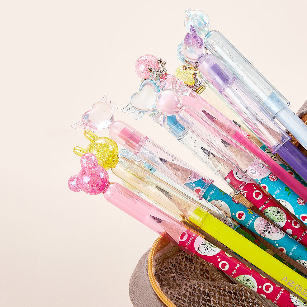 Crystal Princess Scepter Pencil Caps 3 Pcs Set