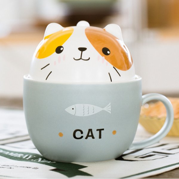 Cute Animal Ceramic Mug, Cat 🐱