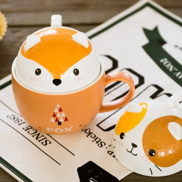 Cute Animal Ceramic Mug, Fox 🦊