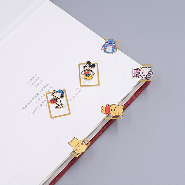 Cute Cartoon Character Metallic Bookmark 10 Pcs Pack
