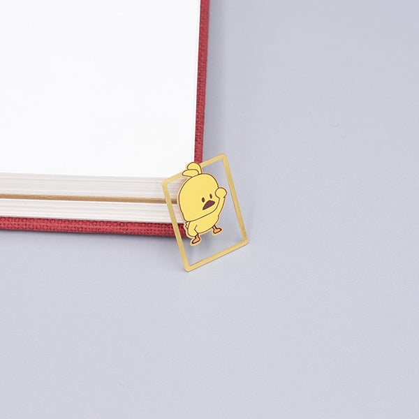 Cute Cartoon Character Metallic Bookmark 10 Pcs Pack, Yellow Duck