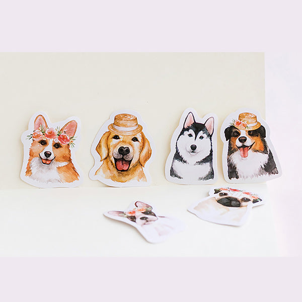 Cute Dogs Drawing Paper Stickers 46 Pcs