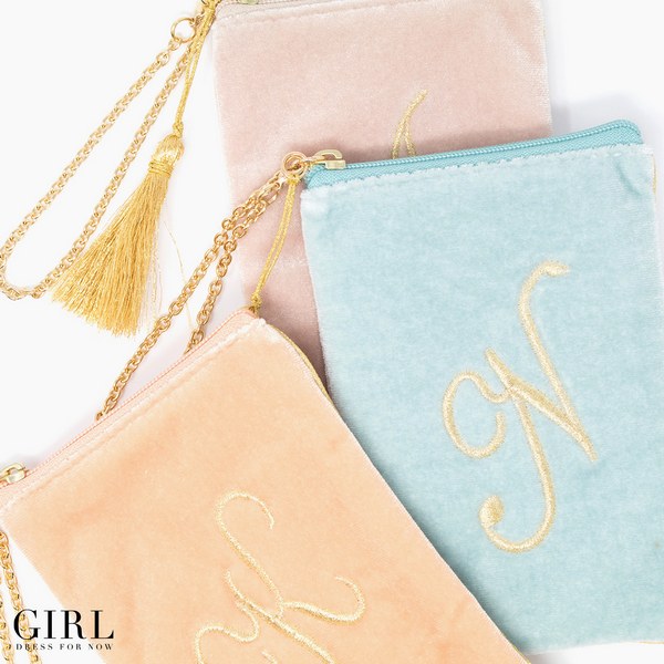 Initial Makeup Cosmetic Wristlet Pouch Bag