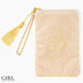 Initial Makeup Cosmetic Wristlet Pouch Bag, Initial A / Apricot