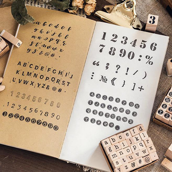 English Alphabet Wooden Stamp Set