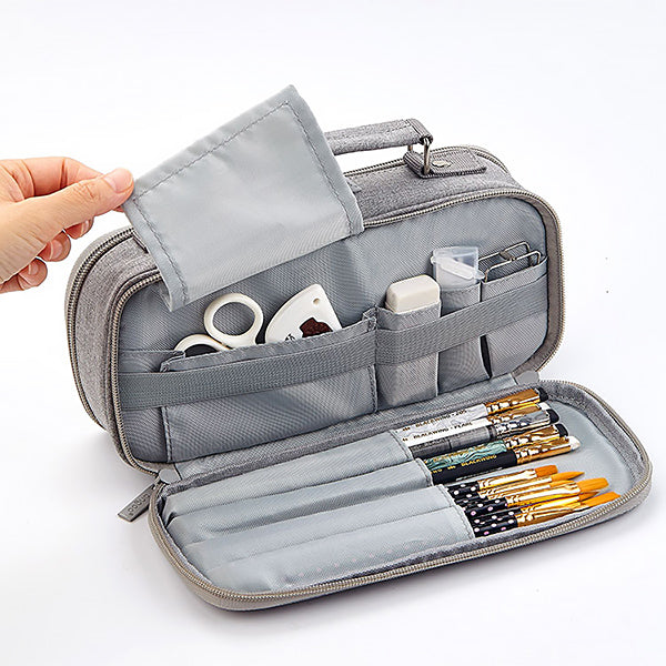 Canvas Extra Large Capacity Pencil Bag Students Zipper Pencil
