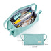 Extra-Wide Opening Multi-Compartments Pencil Case Pouch, Green Blue