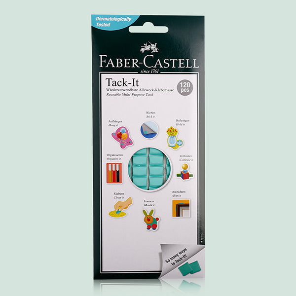 Faber-Castell Tack-it Reusable Adhesive Putty 90 / 120 Pcs Set, Green / 120 Pcs