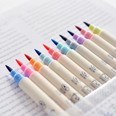 10 Colors Brush Pen Set Fabricolor Marker Pen Soft Tip Colour