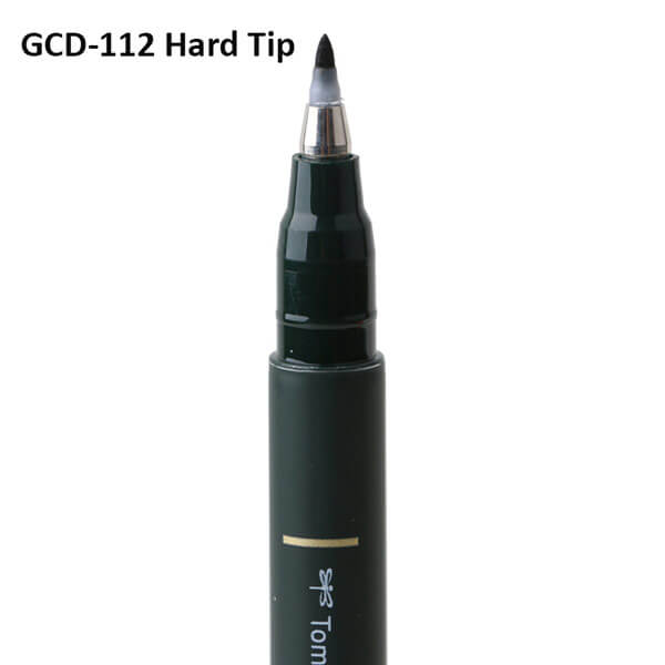 Tombow Fudenosuke Brush Marker Pen Hard and Soft Tips (Black), Hard Tip