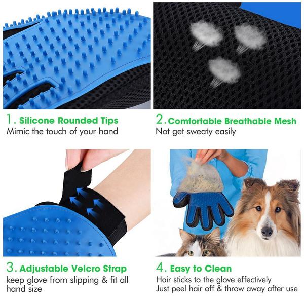 Gentle Deshedding Glove For Pet Grooming