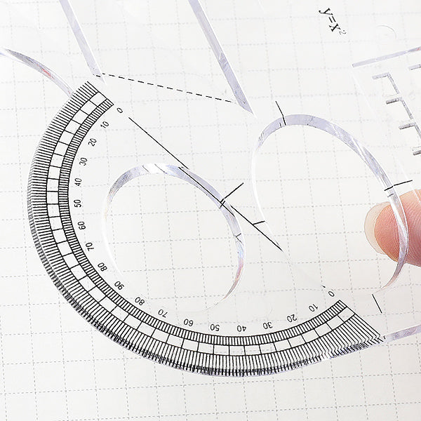 Geometric Stencils Ruler Measuring Tool for Mathematics