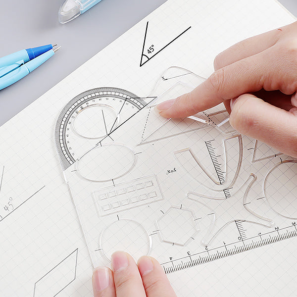 Geometric Stencils Ruler Measuring Tool for Mathematics