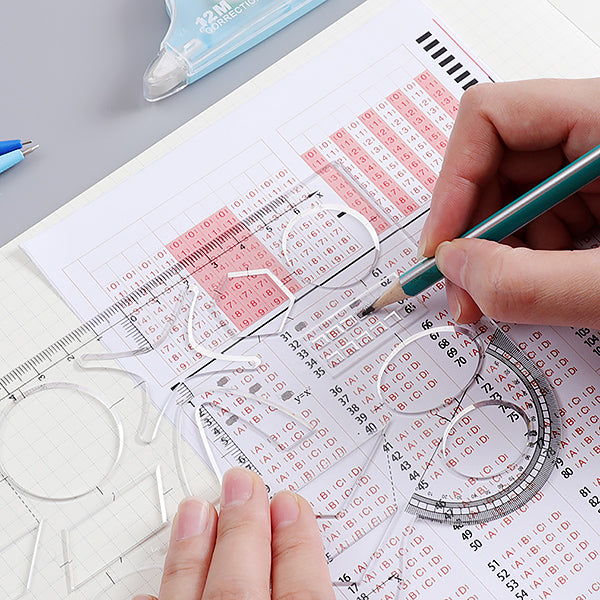Geometric Stencils Ruler Measuring Tool for Mathematics