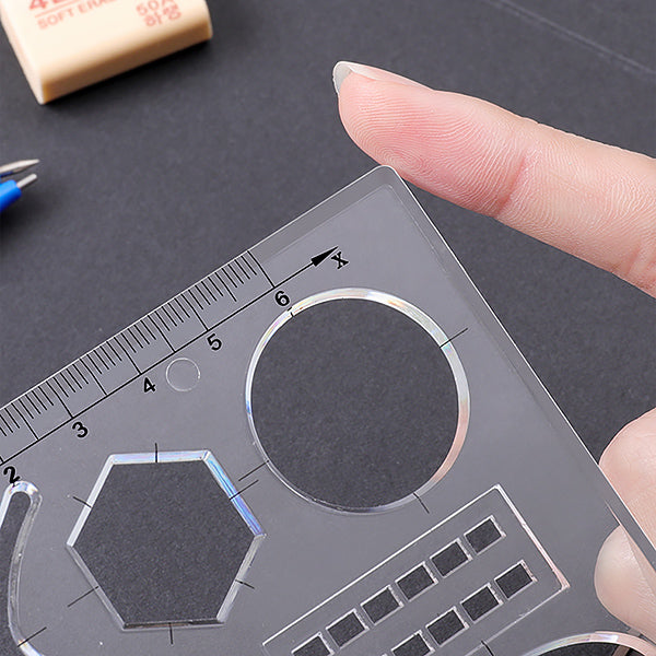 Geometric Stencils Ruler Measuring Tool for Mathematics