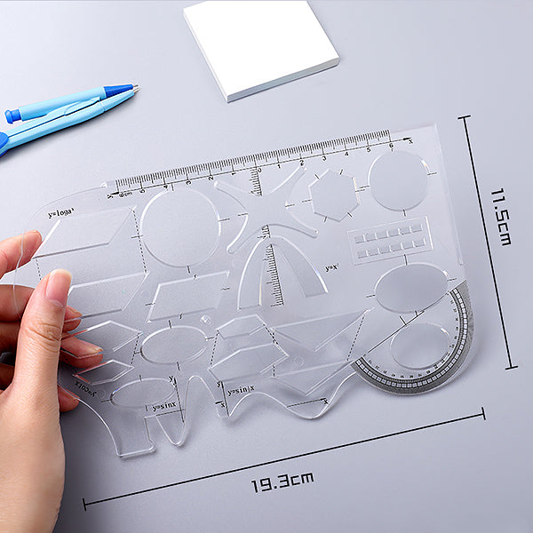Geometric Stencils Ruler Measuring Tool for Mathematics