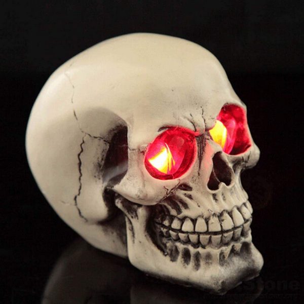 Glowing Eyes Skull Statue