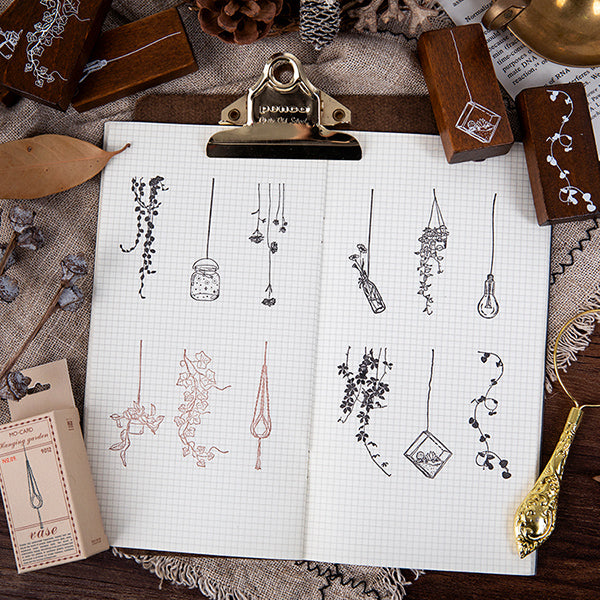 bullet journal hanging plants Hanging Plant Hanging Pot Wooden Stamp