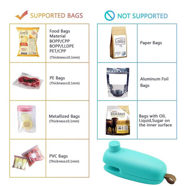 Heat Sealer &Cutter for Plastic Bag Portable 2-in-1