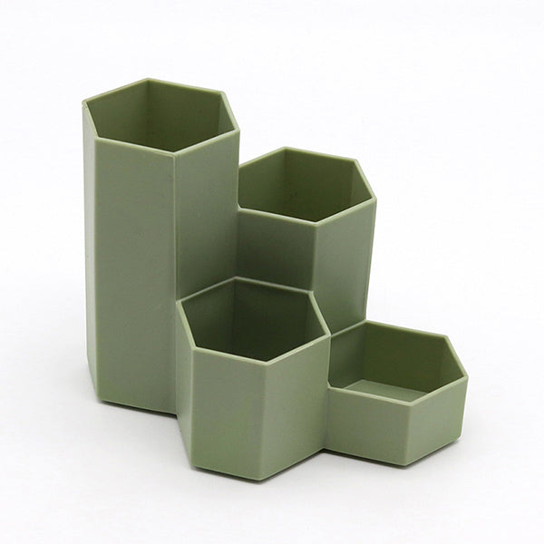 Hexagon Pencil Pot Holder, Green / Four