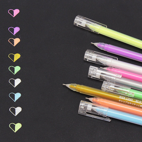 Highlight Gel Ink Pen 0.6mm 9/18 Colors Set — A Lot Mall