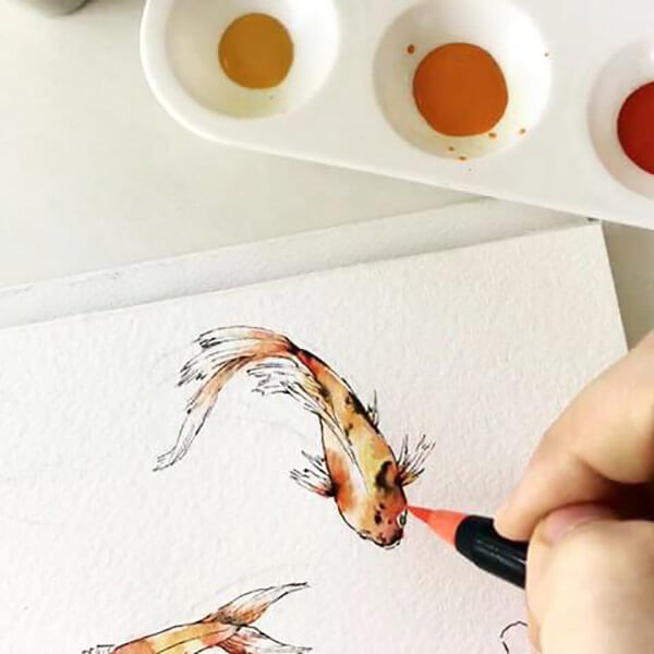 Akashiya Sai Watercolor Brush Pen 5 /20 Colors Set