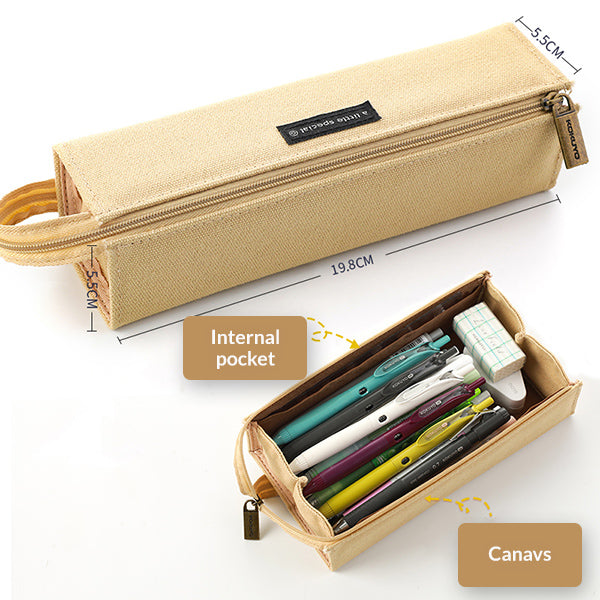 KOKUYO C2 Tray Type Pencil Case with Handle, Pale Brown