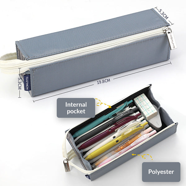 KOKUYO C2 Tray Type Pencil Case with Handle, Pale Gray