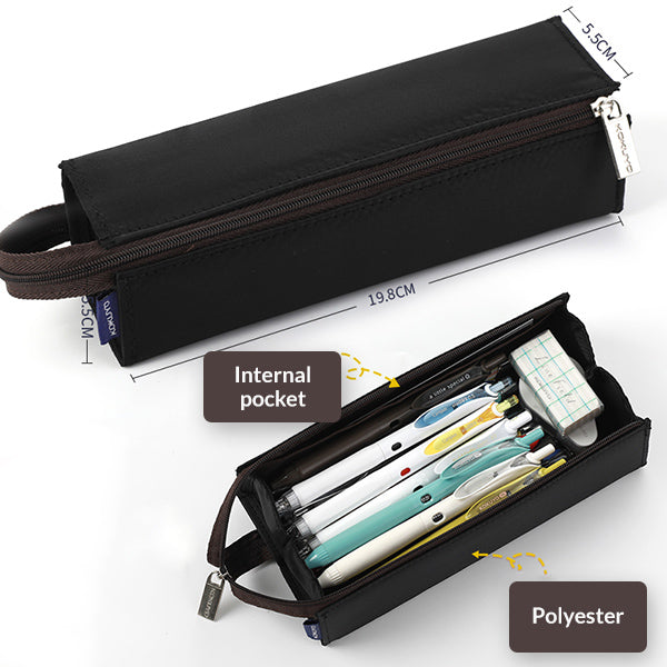 KOKUYO C2 Tray Type Pencil Case with Handle, Black (Polyester)