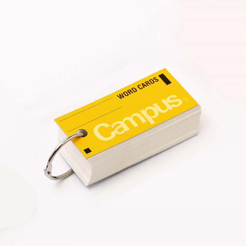 KOKUYO Campus Word Cards with Band / Ring, Yellow / with Ring